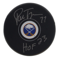 Pierre Turgeon Signed Sabres Logo Hockey Puck Inscribed "HOF 23" (JSA) at PristineAuction.com