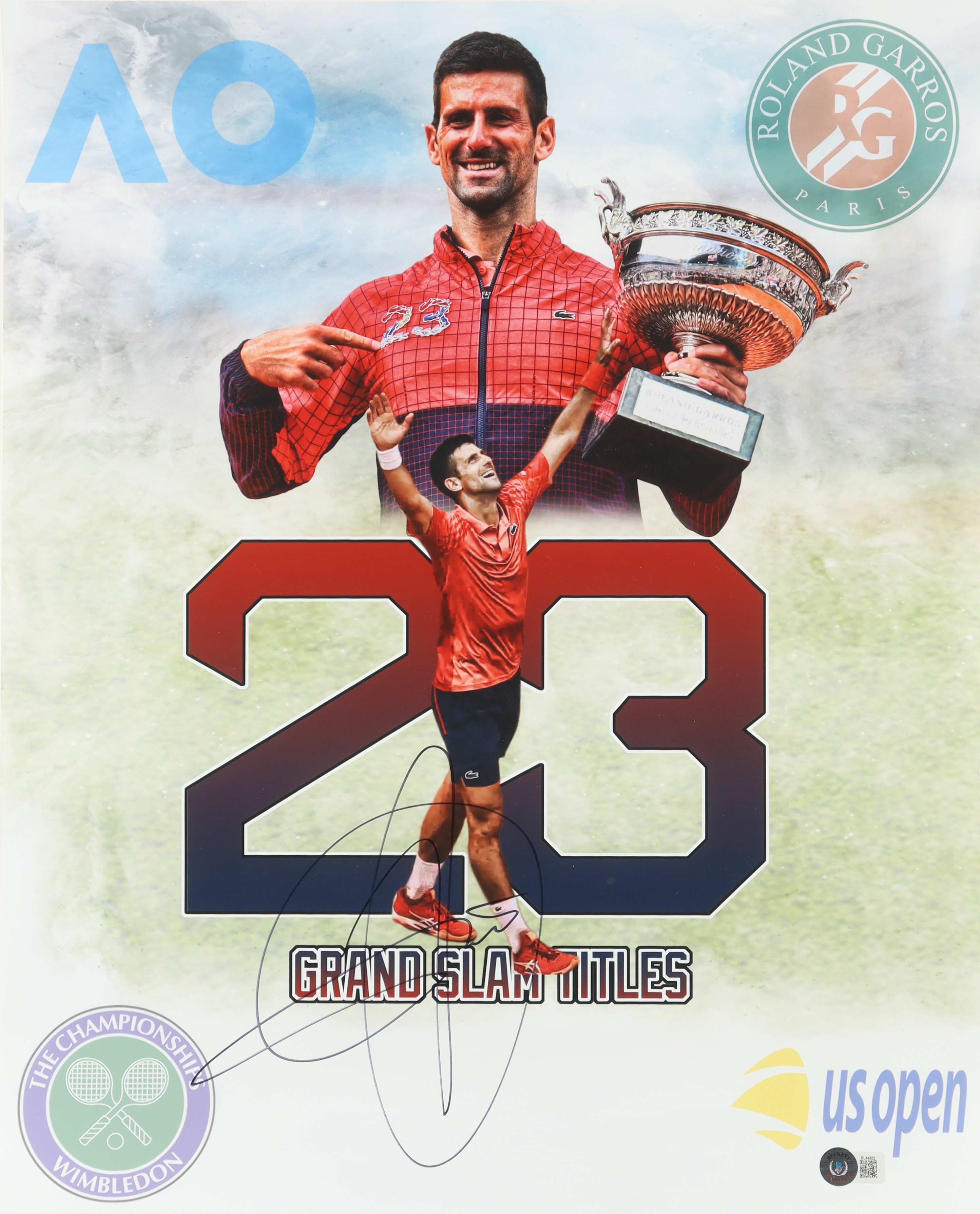 Novak Djokovic Signed 16x20 Photo (Beckett) at PristineAuction.com Novak Djokovic Signed 16x20 Photo (Beckett) at PristineAuction.com