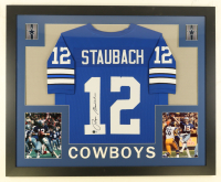 Roger Staubach Signed Custom Framed Jersey Display (Beckett) at PristineAuction.com