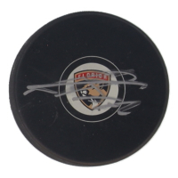 Sergei Bobrovsky Signed Panthers Logo Hockey Puck (Beckett) at PristineAuction.com