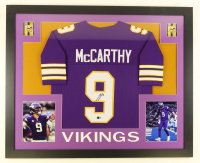J.J. McCarthy Signed Custom Framed Jersey Display (Beckett) at PristineAuction.com