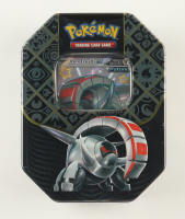 2024 Pok&eacute;mon TCG: Scarlet & Violet-Paldean Fates Tin (Shiny Iron Treads ex) With (4) Packs at PristineAuction.com
