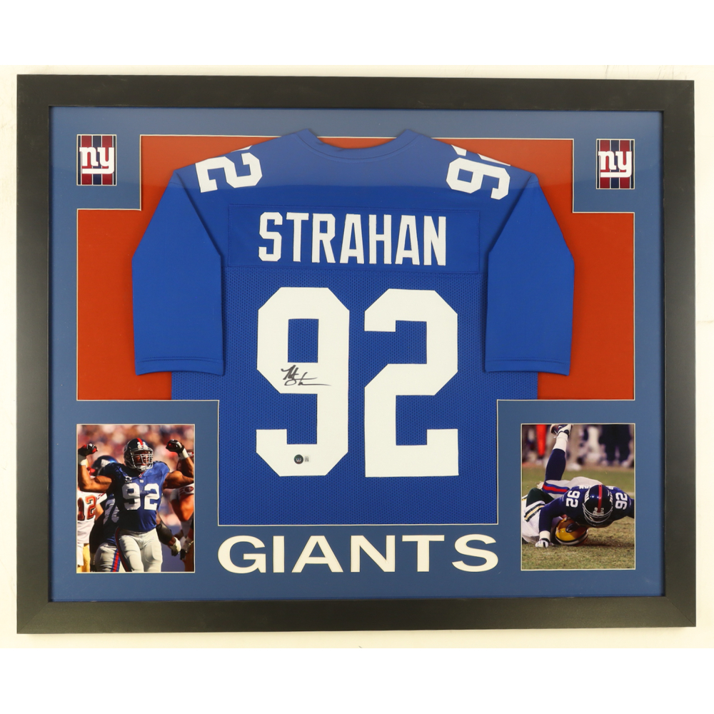 Michael Strahan Signed Custom Framed Jersey Display (Beckett) at PristineAuction.com