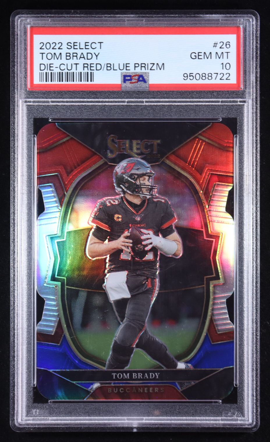 Tom Brady 2022 Select Prizm Red and Blue Die Cut #26 (PSA 10) at PristineAuction.com Tom Brady 2022 Select Prizm Red and Blue Die Cut #26 (PSA 10) at PristineAuction.com