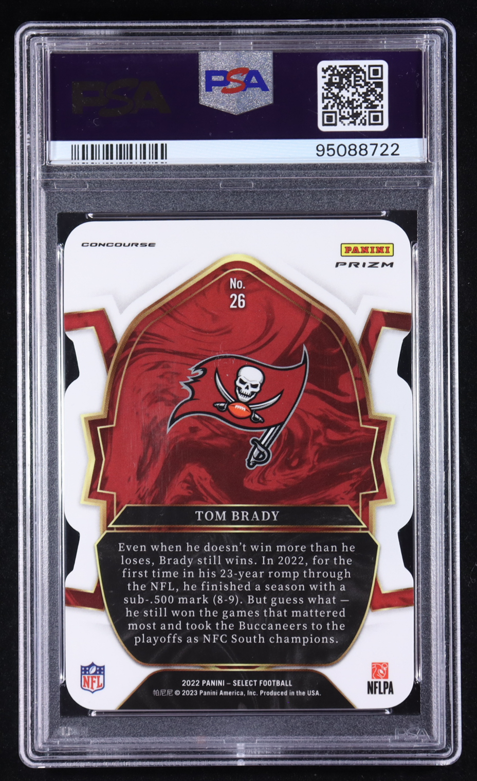 Tom Brady 2022 Select Prizm Red and Blue Die Cut #26 (PSA 10) at PristineAuction.com Tom Brady 2022 Select Prizm Red and Blue Die Cut #26 (PSA 10) at PristineAuction.com