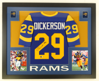 Eric Dickerson Signed Custom Framed Jersey Display Inscribed "HOF 99" (Beckett) at PristineAuction.com