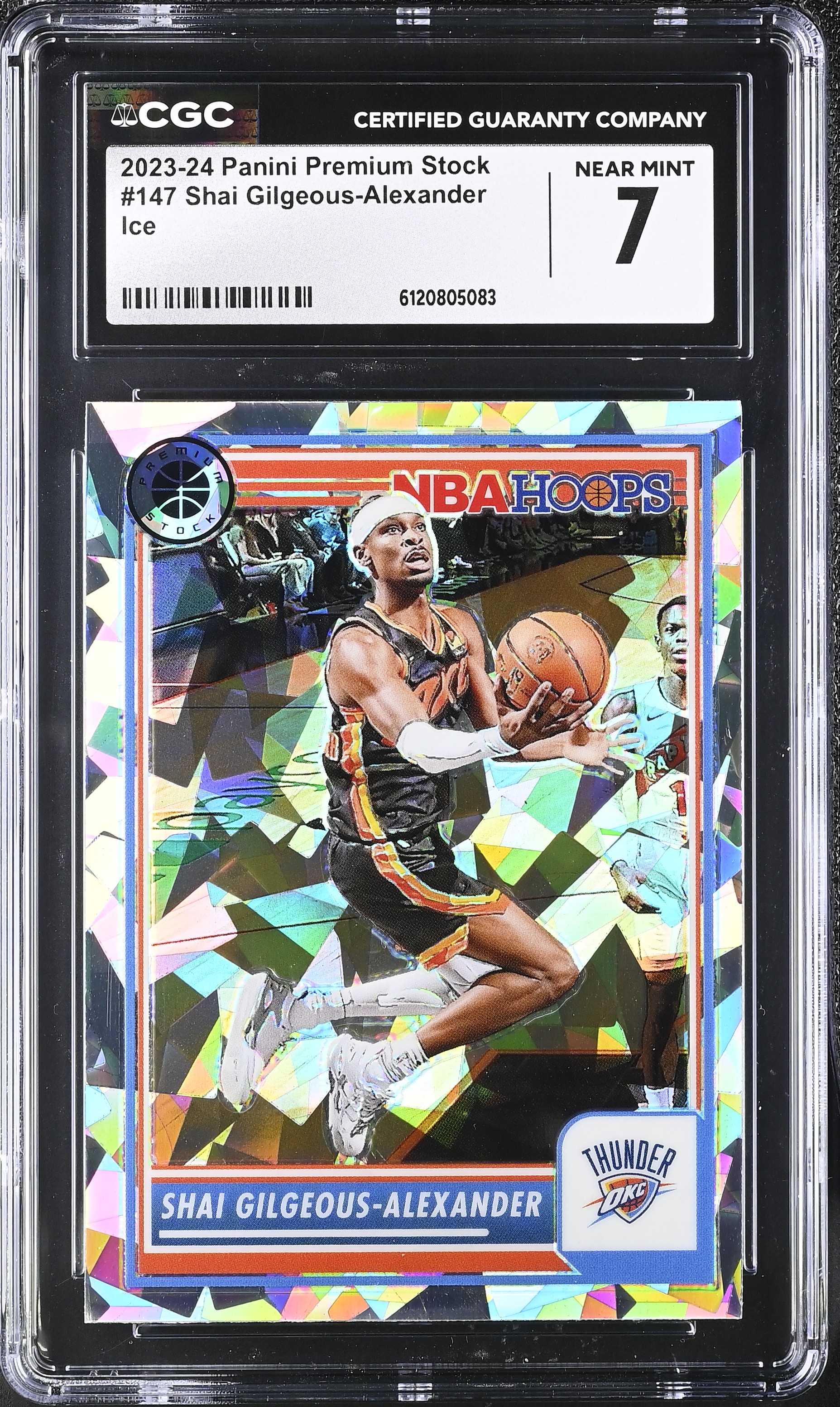 Shai Gilgeous-Alexander 2023-24 Hoops Premium Stock Ice Prizm #147 (CGC 7) at PristineAuction.com Shai Gilgeous-Alexander 2023-24 Hoops Premium Stock Ice Prizm #147 (CGC 7) at PristineAuction.com