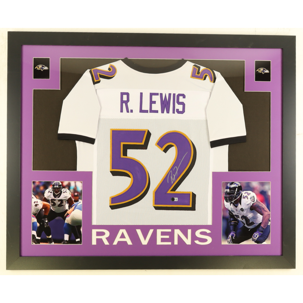 Ray Lewis Signed Custom Framed Jersey Display (Beckett) at PristineAuction.com