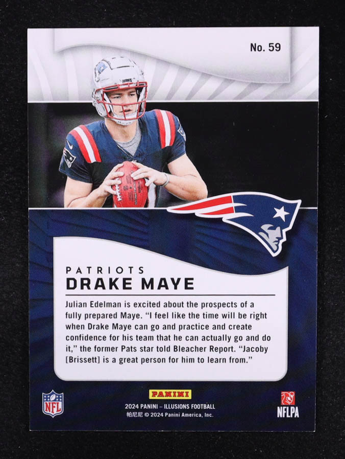 Drake Maye 2024 Panini Illusions Trophy Collection Orange #59 RC at PristineAuction.com Drake Maye 2024 Panini Illusions Trophy Collection Orange #59 RC at PristineAuction.com