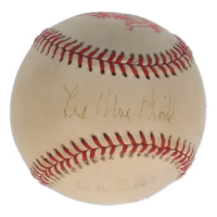 Lee MacPhail Signed Orioles Logo OAL Baseball Inscribed "8/30/98 HOF" (PSA) at PristineAuction.com