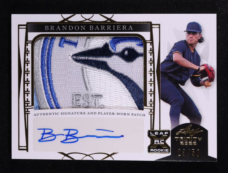 Brandon Barriera 2022 Leaf Trinity Player Patch XRC #301 RC #23/50 at PristineAuction.com Brandon Barriera 2022 Leaf Trinity Player Patch XRC #301 RC #23/50 at PristineAuction.com