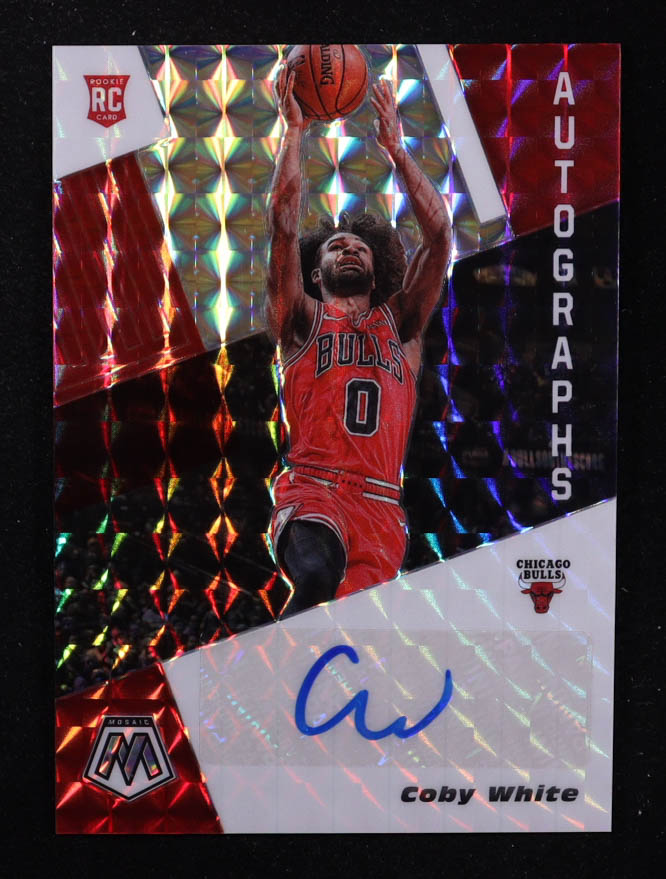 Coby White 2019-20 Panini Mosaic Autographs Silver Prizm #RA-CWT RC at PristineAuction.com Coby White 2019-20 Panini Mosaic Autographs Silver Prizm #RA-CWT RC at PristineAuction.com
