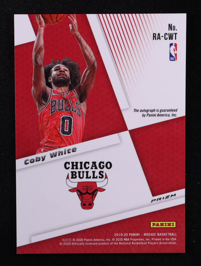 Coby White 2019-20 Panini Mosaic Autographs Silver Prizm #RA-CWT RC at PristineAuction.com Coby White 2019-20 Panini Mosaic Autographs Silver Prizm #RA-CWT RC at PristineAuction.com