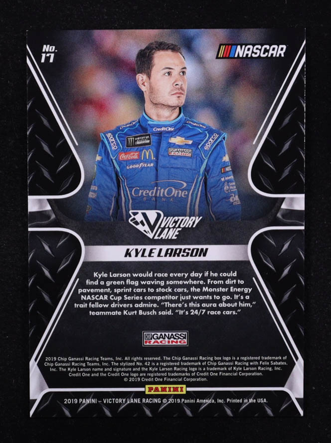 Kyle Larson 2019 Panini Victory Lane Pedal to the Metal Green #17 #1/5 at PristineAuction.com Kyle Larson 2019 Panini Victory Lane Pedal to the Metal Green #17 #1/5 at PristineAuction.com