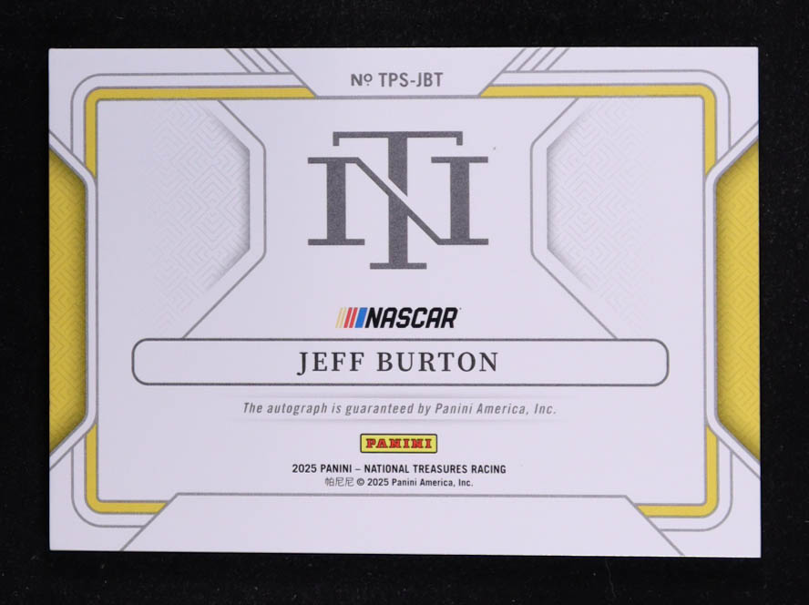 Jeff Burton 2025 Panini National Treasures Track Pass Signatures #14 #99/99 at PristineAuction.com Jeff Burton 2025 Panini National Treasures Track Pass Signatures #14 #99/99 at PristineAuction.com