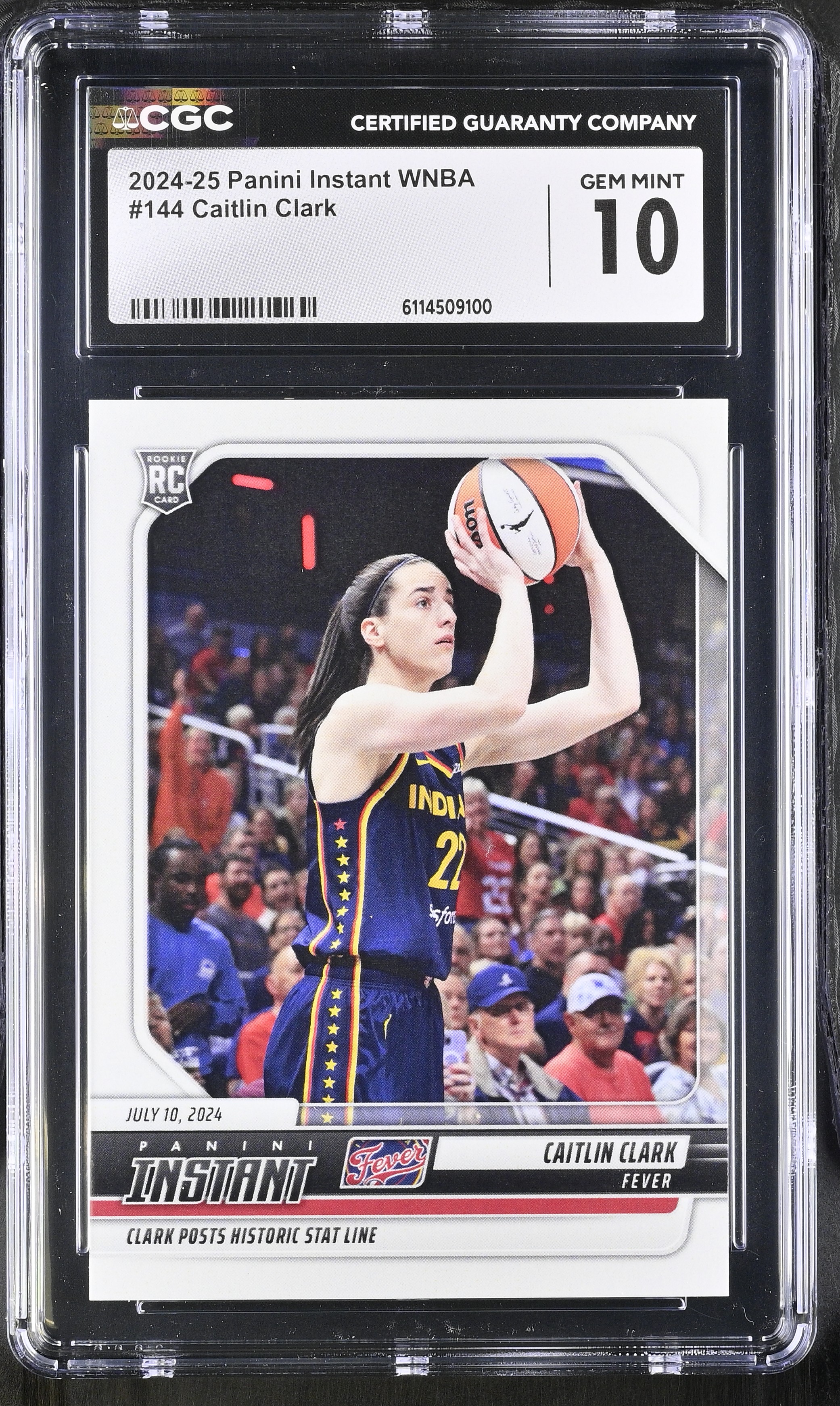 Caitlin Clark 2024-25 Panini Instant WNBA #144 RC (CGC GEM MINT 10) at PristineAuction.com Caitlin Clark 2024-25 Panini Instant WNBA #144 RC (CGC GEM MINT 10) at PristineAuction.com