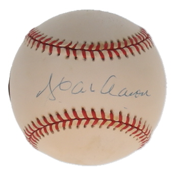 Hank Aaron Signed OAL Baseball (PSA) at PristineAuction.com Hank Aaron Signed OAL Baseball (PSA) at PristineAuction.com