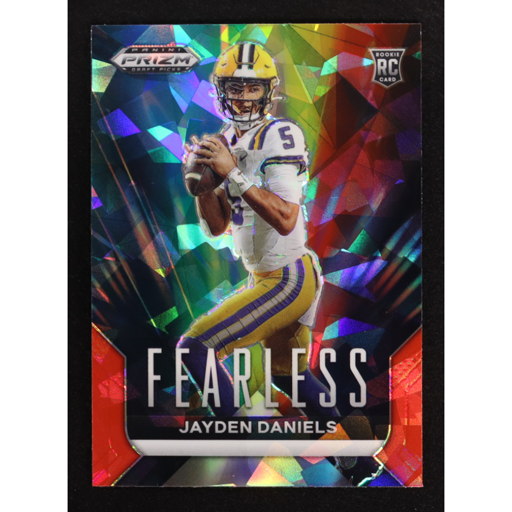 Jayden Daniels 2024 Panini Prizm Fearless Red Ice #F-JD RC at PristineAuction.com