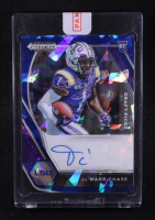 Ja'Marr Chase 2021 Panini Prizm Draft Picks Autographs Prizms Blue Ice #17 EXCH #75/75 RC at PristineAuction.com