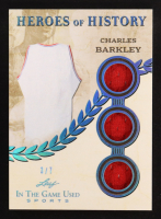 Charles Barkley 2025 Leaf ITG Used Sports Heroes Of History Memorabilia Spectrum Platinum Blue Holofoil #HH14 #3/7 at PristineAuction.com