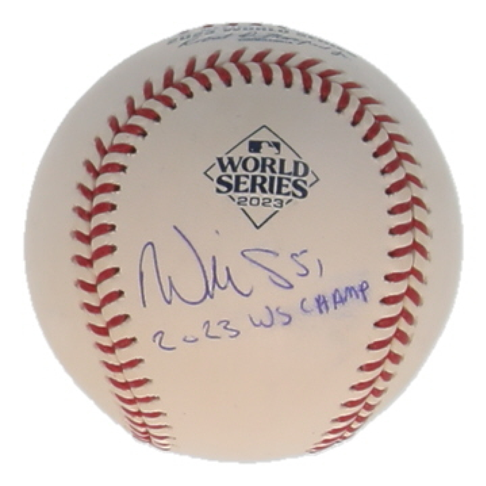Will Smith Signed Official 2023 World Series Logo Baseball Inscribed "23 WS Champ" (Radtke) at PristineAuction.com