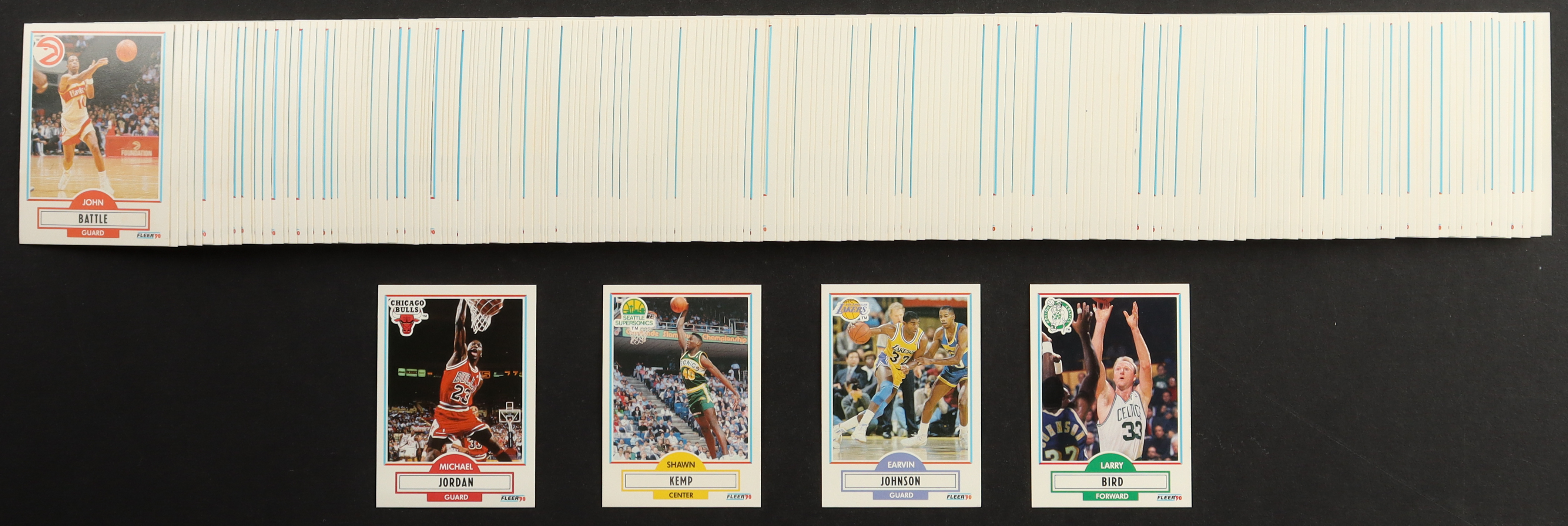 1990-1991 Fleer Basketball Complete Set of (198) Cards Including Michael Jordan #26, Earvin Johnson Jr. #93, Larry Bird #8, Shawn Kemp #178 at PristineAuction.com 1990-1991 Fleer Basketball Complete Set of (198) Cards Including Michael Jordan #26, Earvin Johnson Jr. #93, Larry Bird #8, Shawn Kemp #178 at PristineAuction.com