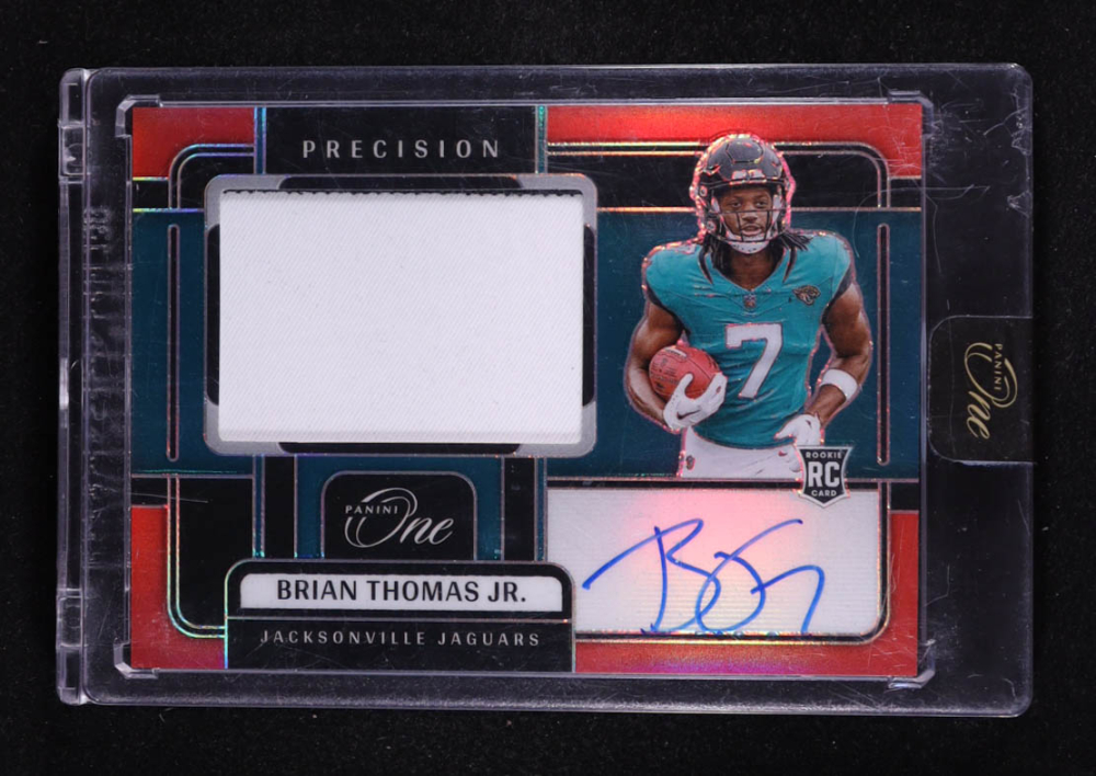 Brian Thomas Jr. 2024 Panini One Precision Rookie Patch Autographs Red #303 #59/60 RC