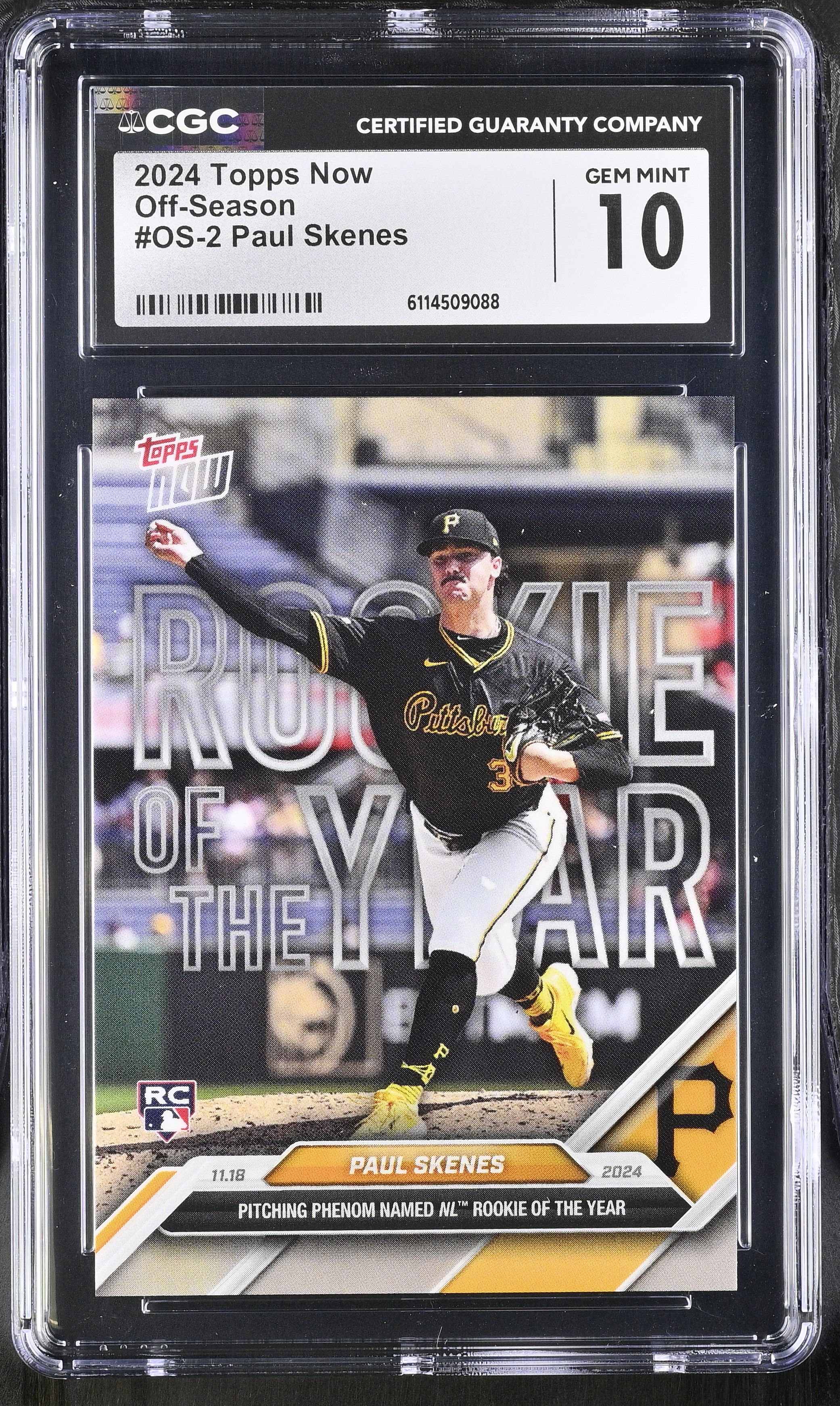 Paul Skenes 2024 Topps Now Off-Season #OS-2 RC (CGC GEM MINT 10) at PristineAuction.com Paul Skenes 2024 Topps Now Off-Season #OS-2 RC (CGC GEM MINT 10) at PristineAuction.com
