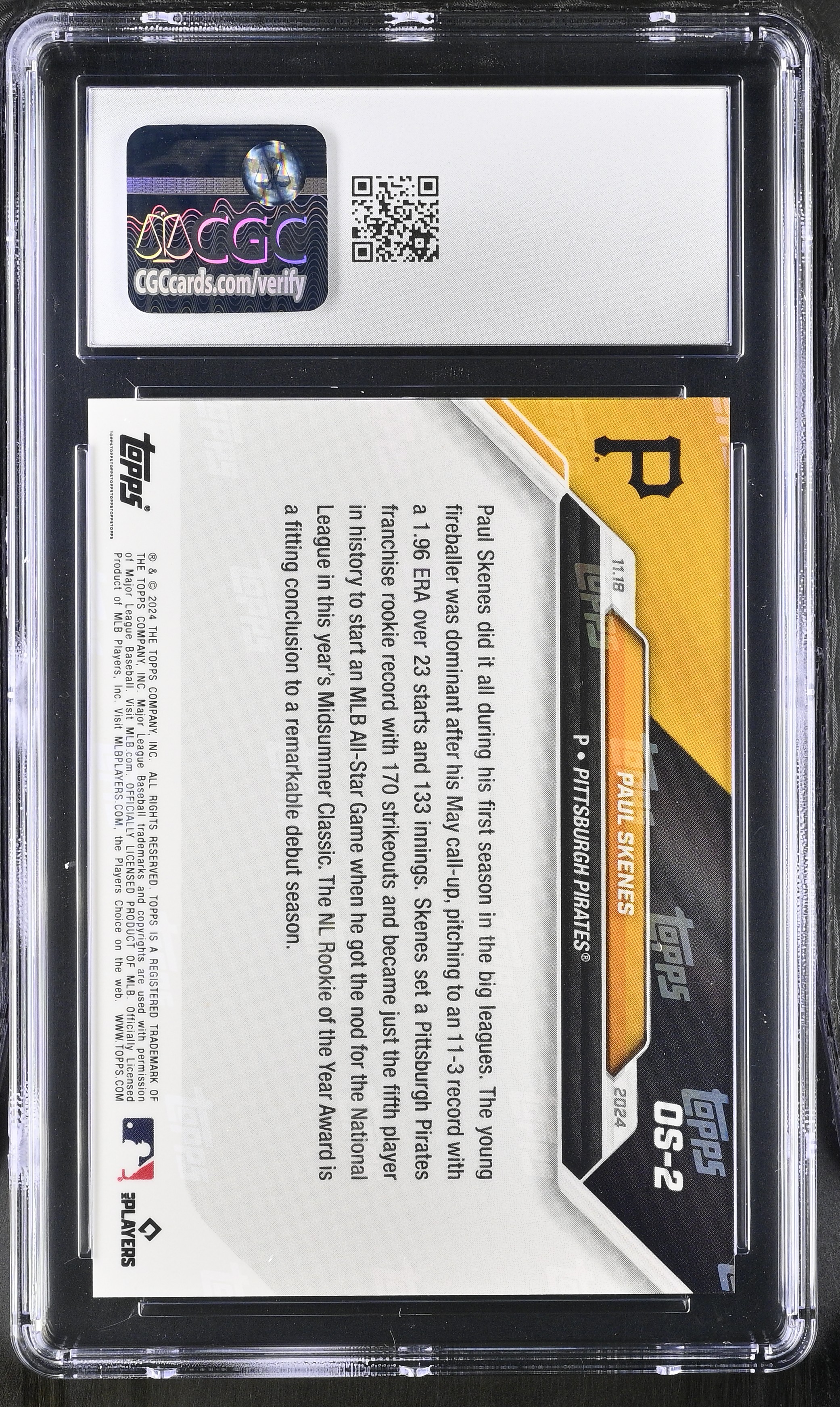 Paul Skenes 2024 Topps Now Off-Season #OS-2 RC (CGC GEM MINT 10) at PristineAuction.com Paul Skenes 2024 Topps Now Off-Season #OS-2 RC (CGC GEM MINT 10) at PristineAuction.com
