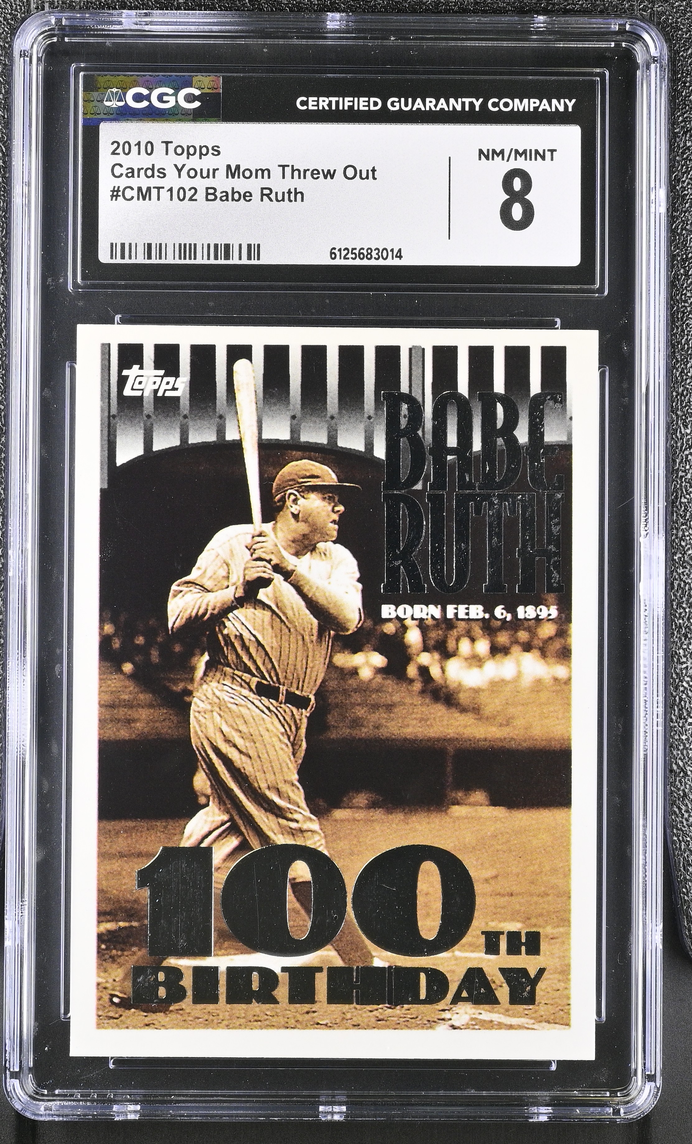 Babe Ruth 2010 Topps Cards Your Mom Threw Out #CMT102 (CGC 8) at PristineAuction.com Babe Ruth 2010 Topps Cards Your Mom Threw Out #CMT102 (CGC 8) at PristineAuction.com