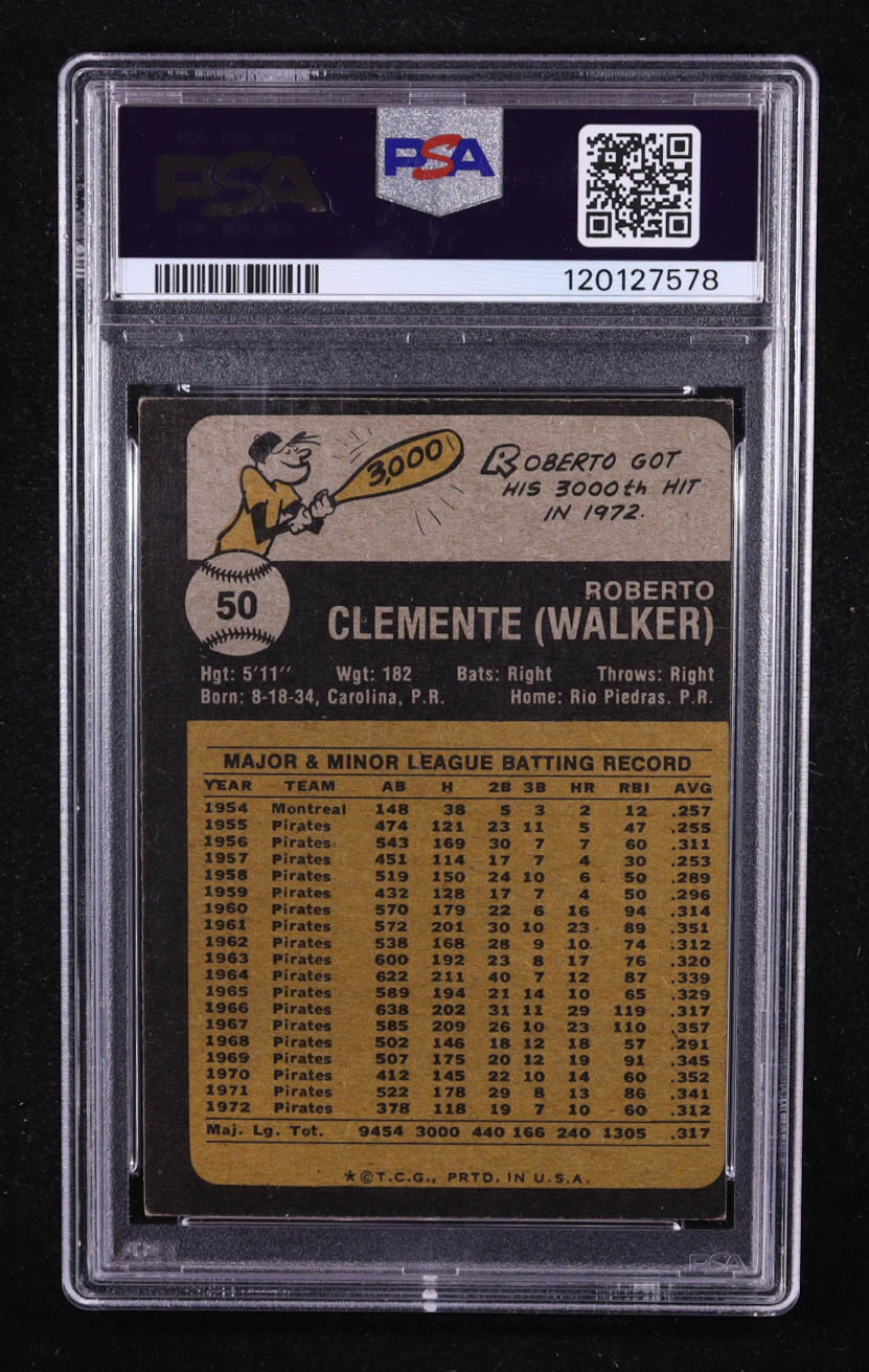 Roberto Clemente 1973 Topps #50 (PSA 5) at PristineAuction.com Roberto Clemente 1973 Topps #50 (PSA 5) at PristineAuction.com