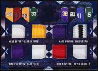 2025 Leaf Trinity Gr8est Blue #TG1 #14/25 Kobe Bryant / LeBron James / Karl Malone / Tim Duncan / Magic Johnson / Larry Bird / Dirk Nowitzki / Kevin Garnett 2025 Leaf Trinity Gr8est Blue #TG1 #14/25 at PristineAuction.com