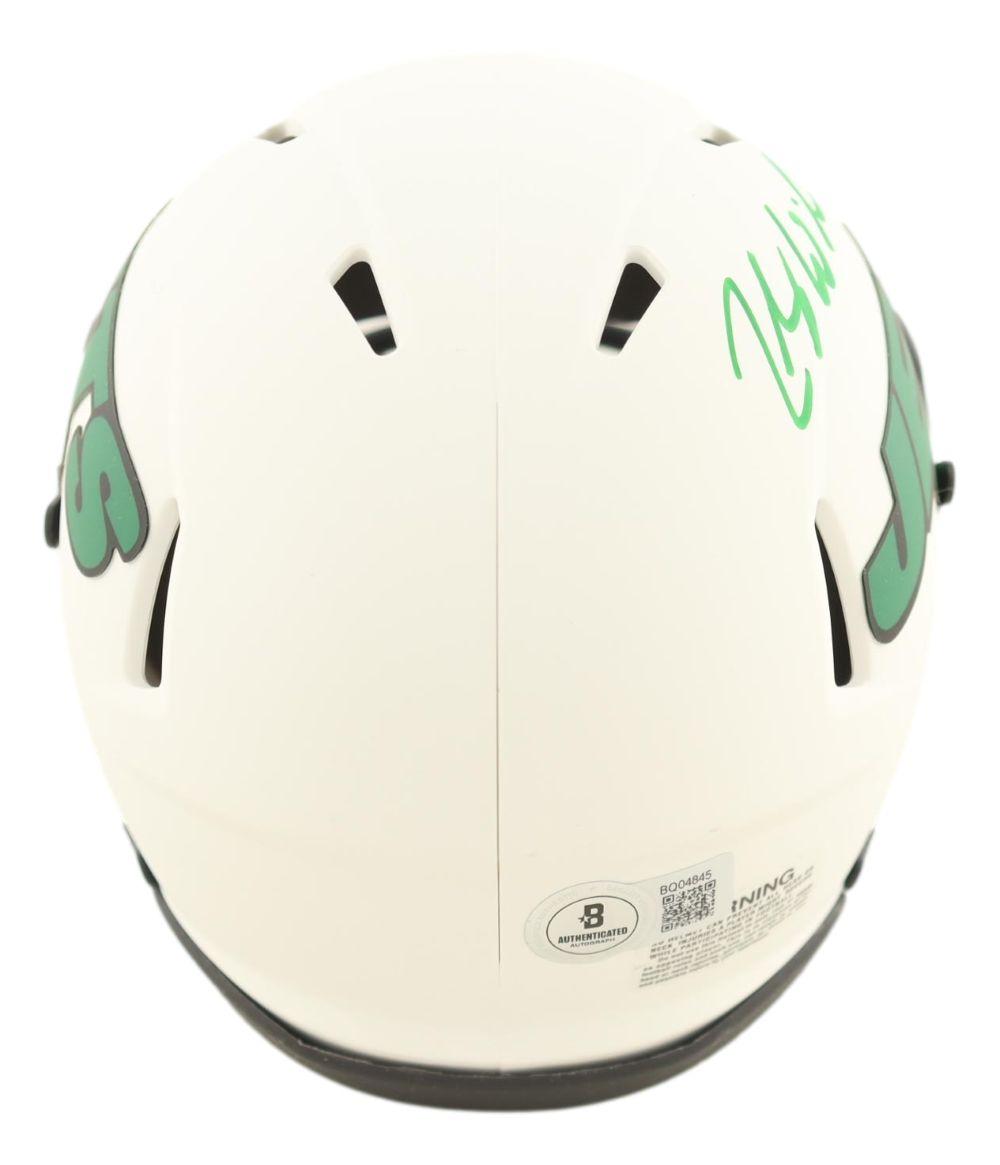 Zach Wilson Signed Jets Lunar Eclipse Alternate Speed Mini Helmet (Beckett) at PristineAuction.com Zach Wilson Signed Jets Lunar Eclipse Alternate Speed Mini Helmet (Beckett) at PristineAuction.com