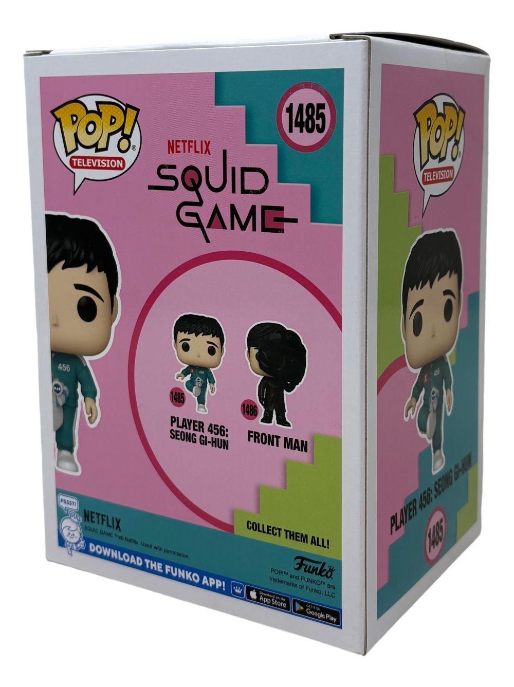 Lee Jung-Jae Signed "Squid Game" #1485 Player 456: Seong Gi-Hun Funko Pop! Vinyl Figure (Beckett) at PristineAuction.com Lee Jung-Jae Signed "Squid Game" #1485 Player 456: Seong Gi-Hun Funko Pop! Vinyl Figure (Beckett) at PristineAuction.com