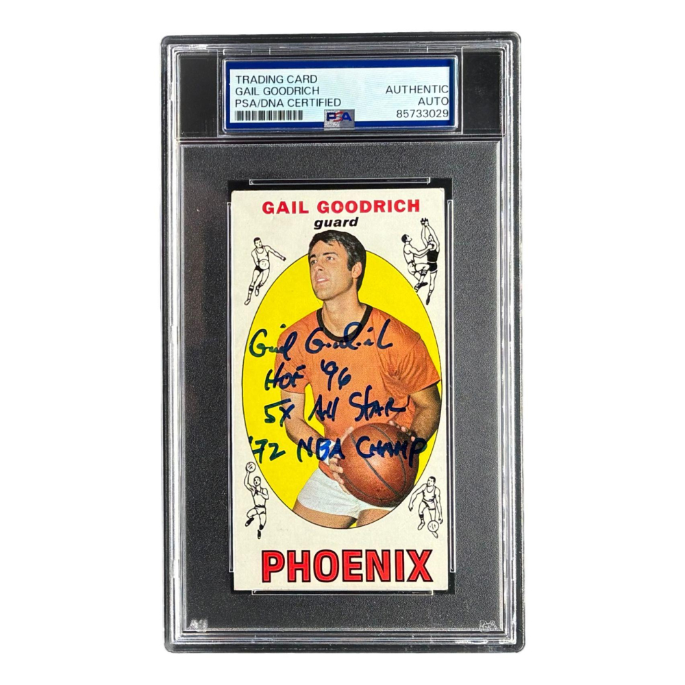 Gail Goodrich Signed 1969-70 Topps #2 Inscribed "HOF 96", "5x All Star ...