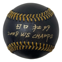 So Taguchi Kenji-Signed OML Black Leather Baseball Inscribed "2008 WS Champs" (Beckett) at PristineAuction.com