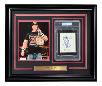 John Cena Signed WWE Custom Framed Bookplate Display (PSA) at PristineAuction.com