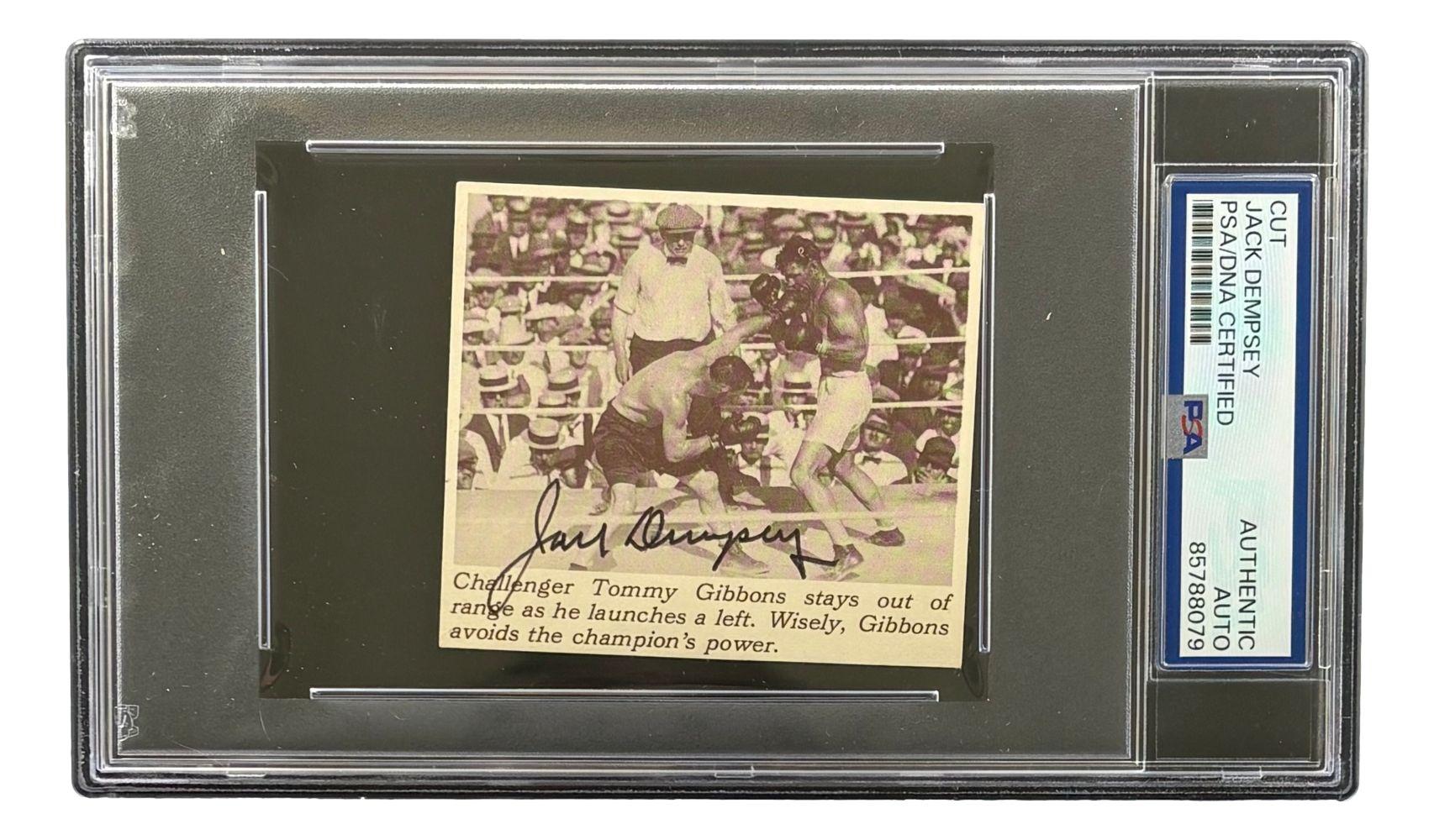 Jack Dempsey Signed Cut (PSA) at PristineAuction.com Jack Dempsey Signed Cut (PSA) at PristineAuction.com