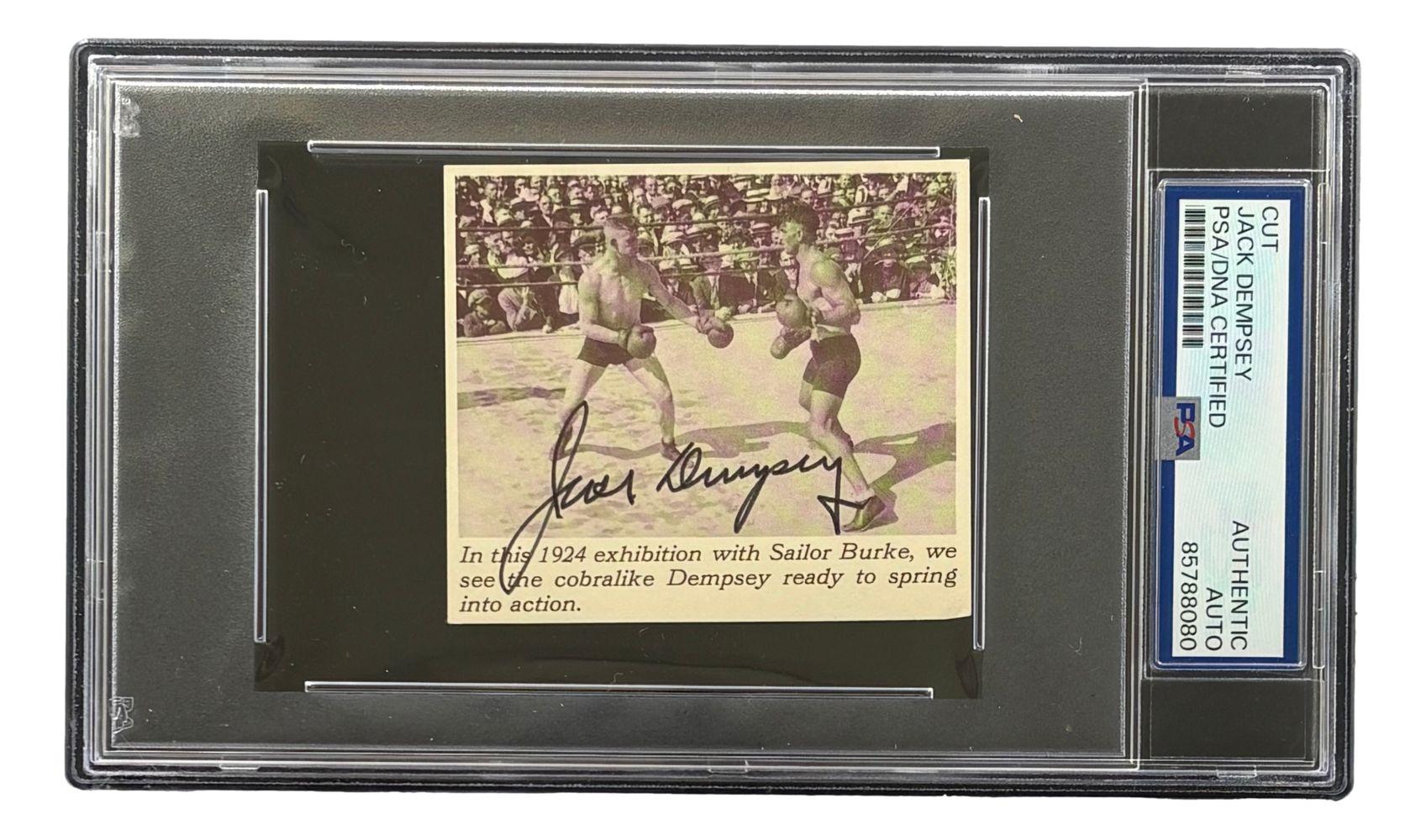 Jack Dempsey Signed Cut (PSA) at PristineAuction.com Jack Dempsey Signed Cut (PSA) at PristineAuction.com