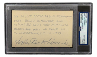 Buck Leonard Signed 3x5 Index Card with Extensive Inscription (PSA) at PristineAuction.com