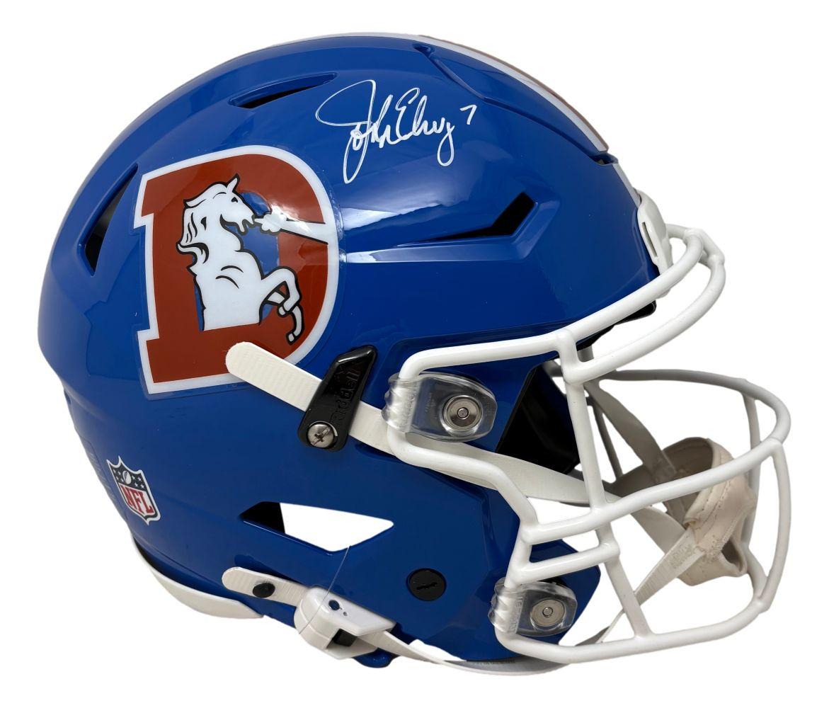 John Elway Signed Broncos Full-Size Authentic On-Field Throwback Alternate Speedflex Helmet (Beckett) at PristineAuction.com John Elway Signed Broncos Full-Size Authentic On-Field Throwback Alternate Speedflex Helmet (Beckett) at PristineAuction.com