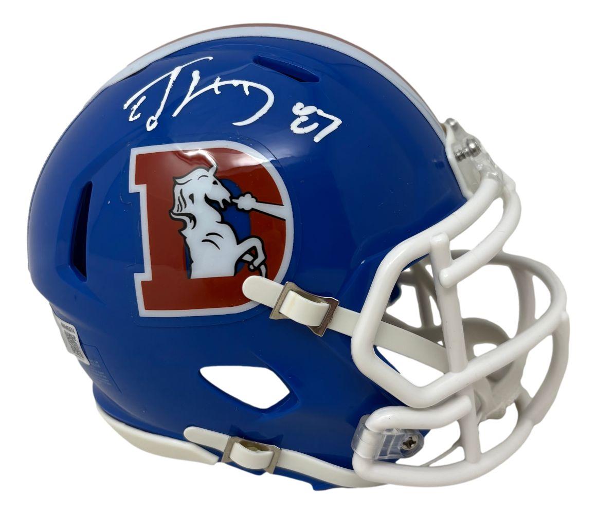 Ed McCaffrey Signed Broncos Throwback Alternate Speed Mini Helmet (Beckett) at PristineAuction.com Ed McCaffrey Signed Broncos Throwback Alternate Speed Mini Helmet (Beckett) at PristineAuction.com