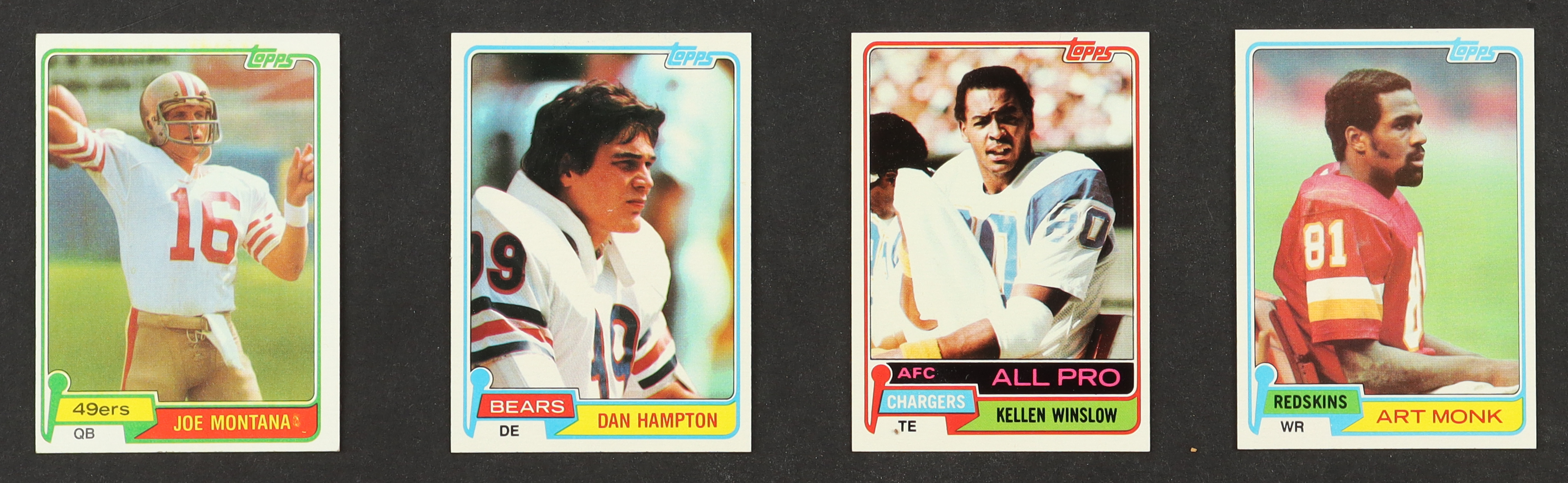 1981 Topps Football Complete Set of (528) Cards with Joe Montana #216 RC, Art Monk #194 RC, Walter Payton #400, Kellen Winslow #150 RC at PristineAuction.com 1981 Topps Football Complete Set of (528) Cards with Joe Montana #216 RC, Art Monk #194 RC, Walter Payton #400, Kellen Winslow #150 RC at PristineAuction.com