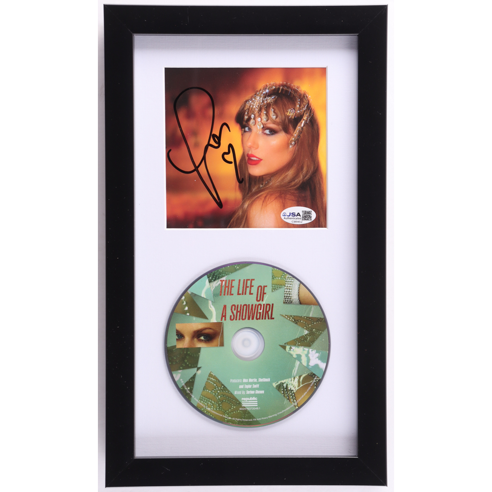 Taylor Swift Signed "The Life of a Showgirl" Custom Framed CD Insert Display (JSA) at PristineAuction.com