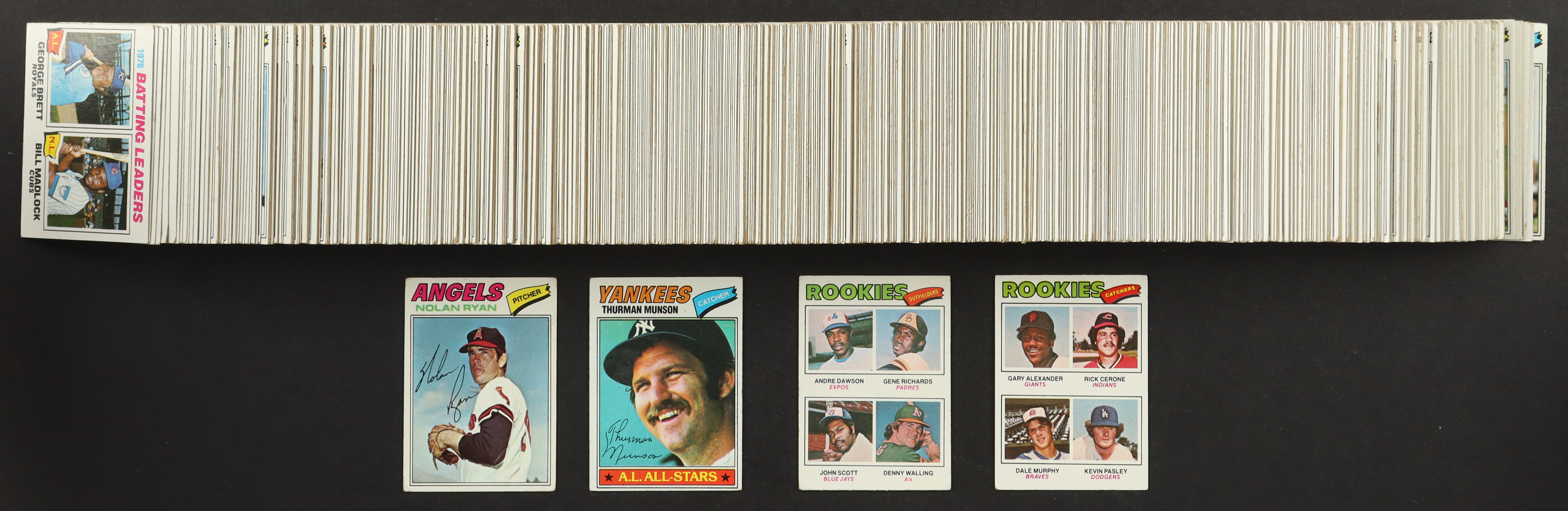 1977 Topps Baseball Complete Set of (660) Cards with Rookie Catchers #476 RC, Thurman Munson #170, Nolan Ryan #650 at PristineAuction.com 1977 Topps Baseball Complete Set of (660) Cards with Rookie Catchers #476 RC, Thurman Munson #170, Nolan Ryan #650 at PristineAuction.com
