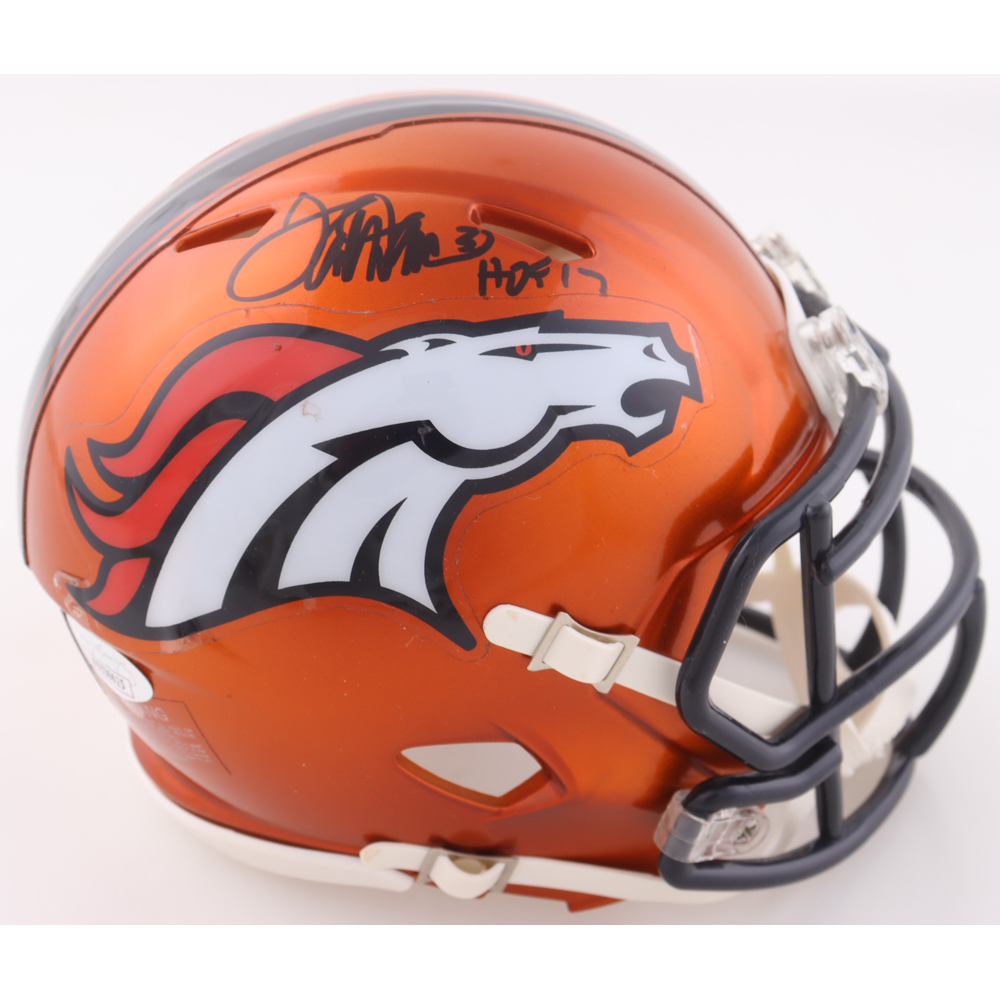 Terrell Davis Signed Broncos Flash Alternate Speed Mini Helmet Inscribed "HOF 17" (JSA) at PristineAuction.com