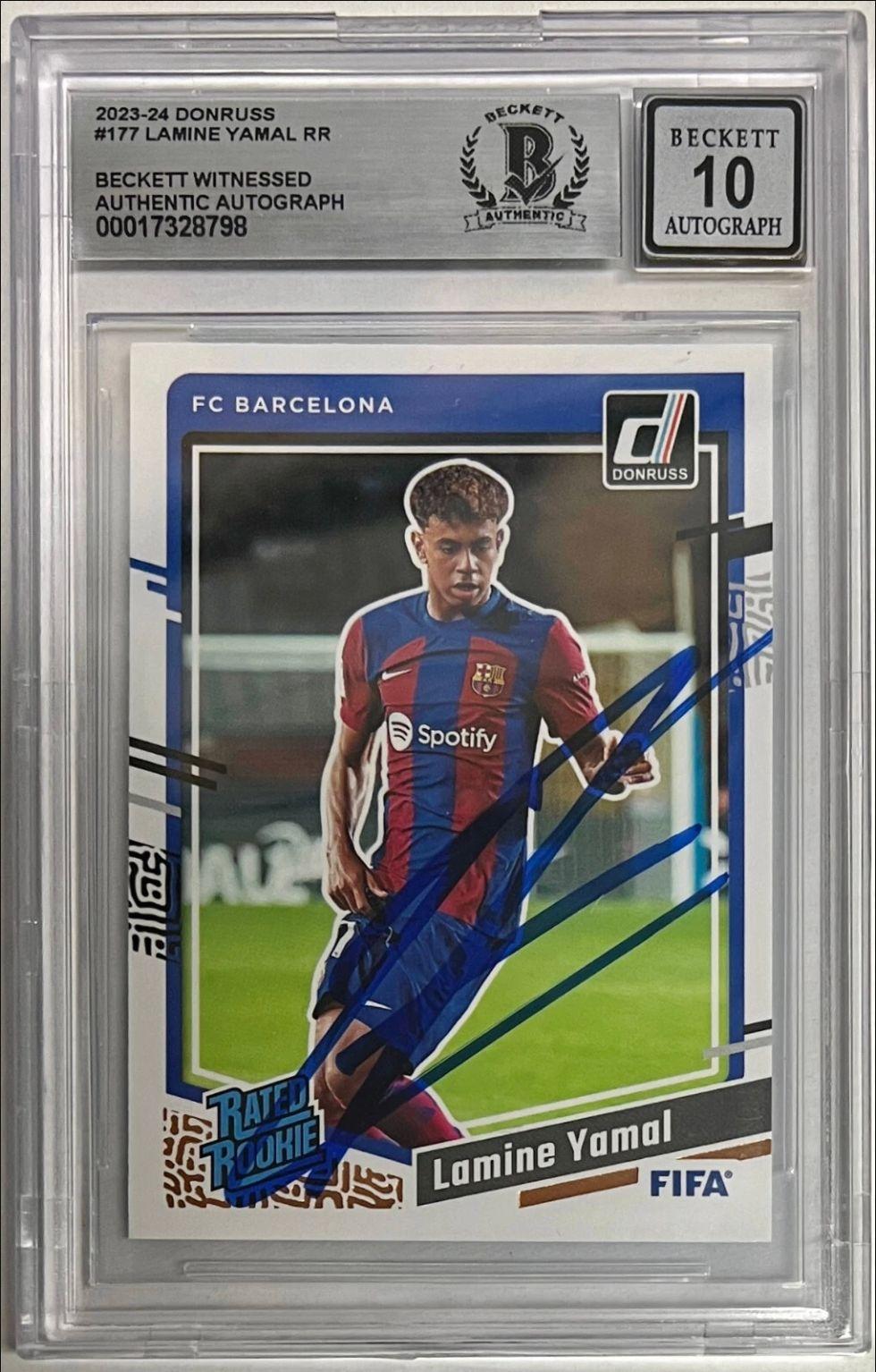 Lamine Yamal Signed 2023-24 Donruss RR #177 (BGS | Auto 10) at PristineAuction.com Lamine Yamal Signed 2023-24 Donruss RR #177 (BGS | Auto 10) at PristineAuction.com