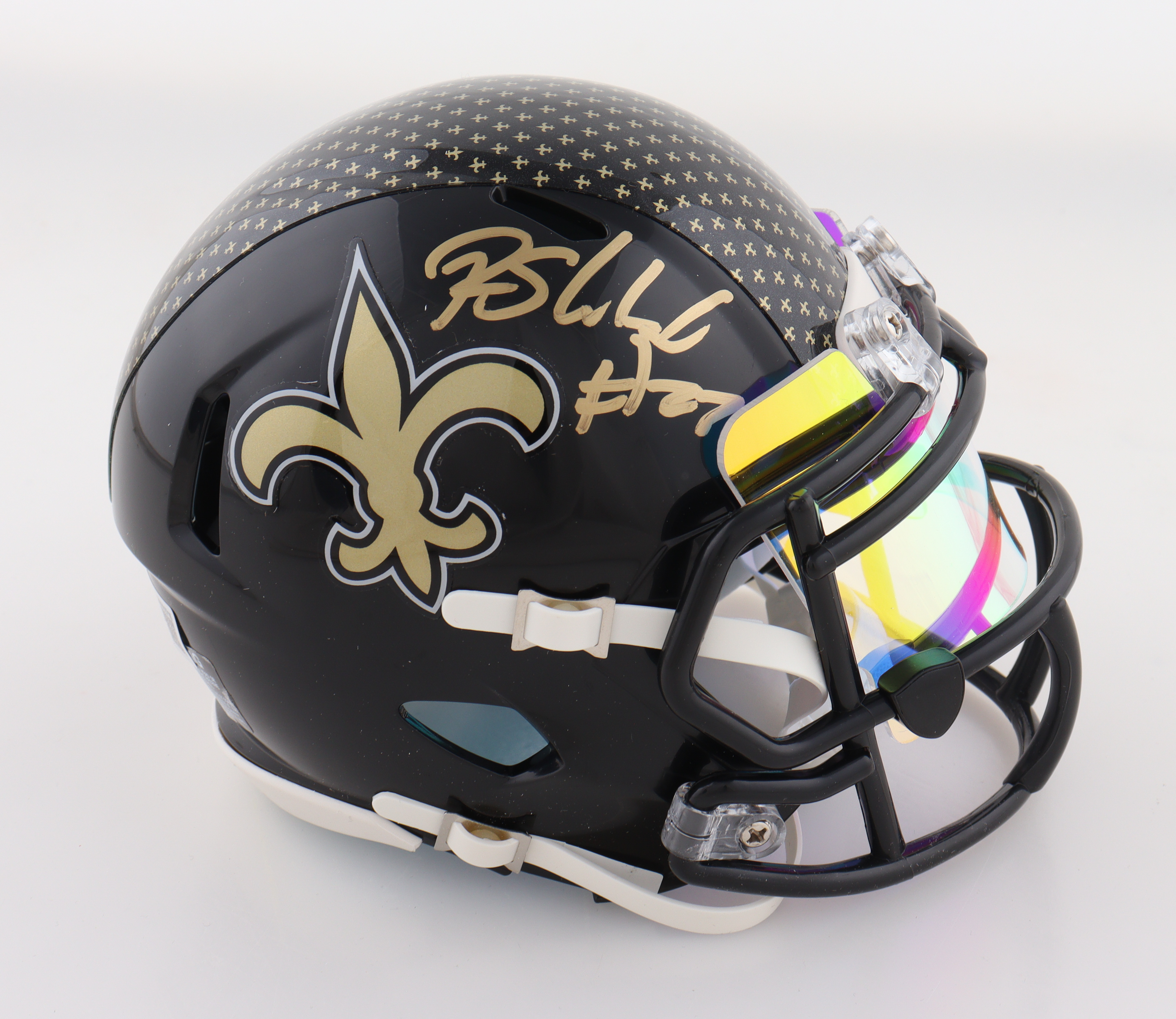 Rashid Shaheed Signed Saints Speed Mini Helmet With Visor (Beckett) at PristineAuction.com Rashid Shaheed Signed Saints Speed Mini Helmet With Visor (Beckett) at PristineAuction.com