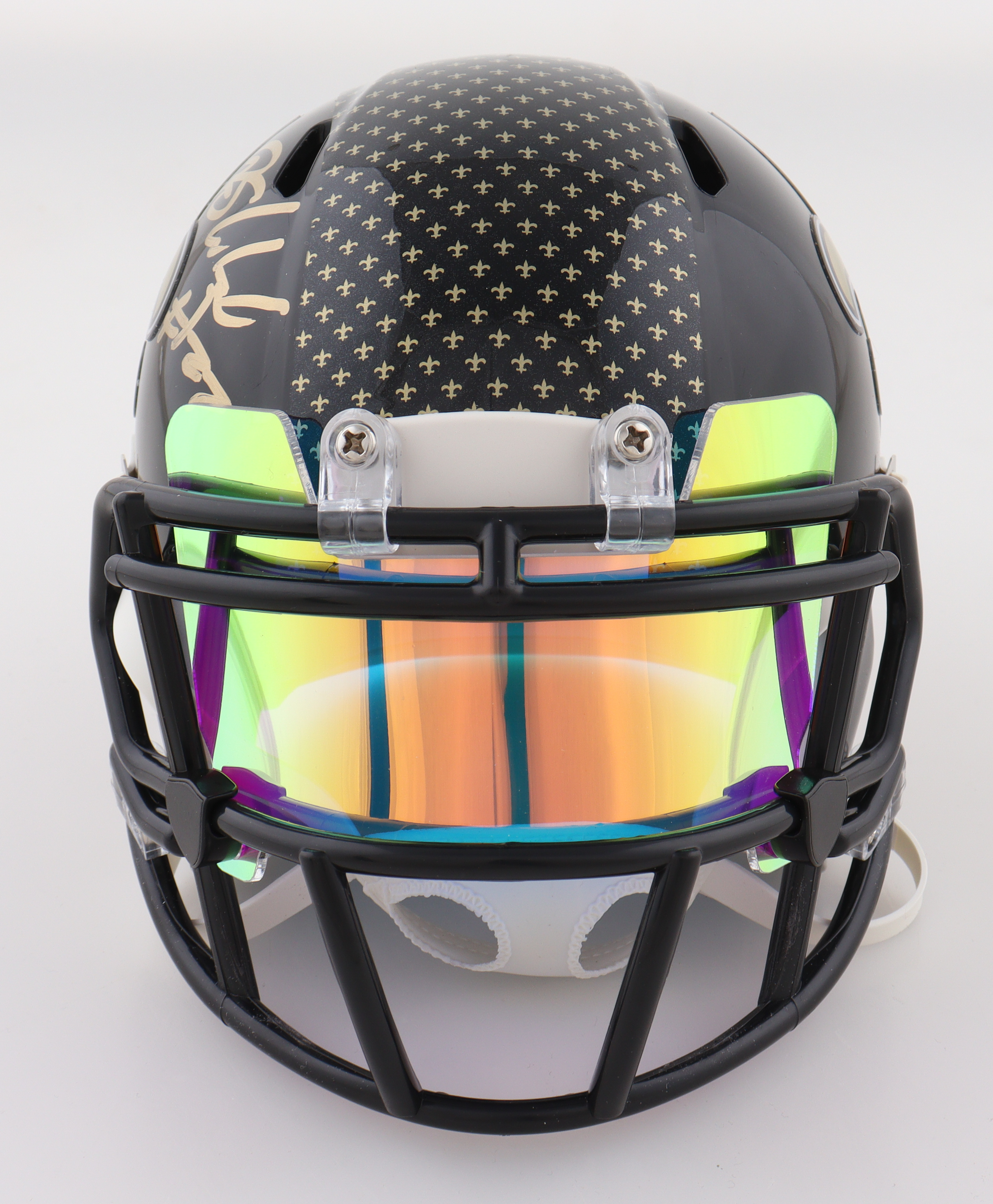 Rashid Shaheed Signed Saints Speed Mini Helmet With Visor (Beckett) at PristineAuction.com Rashid Shaheed Signed Saints Speed Mini Helmet With Visor (Beckett) at PristineAuction.com