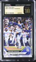 Yoshinobu Yamamoto 2025 Topps Now #925 (CGC 10 | Pristine Black Label) at PristineAuction.com